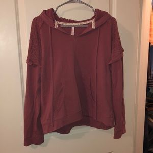 Super Cute Dusty Rose Hoodie w/Accents XXL